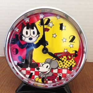 1989 Felix the Cat Wind Up Alarm Clock